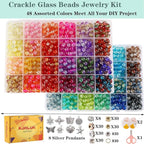 XJRLUK Glass Beads Bracelet Making Kit, Crystal Glass Round Beads Friendship - Image 2