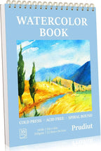 35 Sheets Watercolor Paper Pad 9x12 Inch, 140 lb/300 GSM Cold Press Water Color by Prudiut