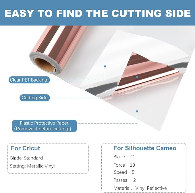 HTVRONT Rose Gold Chrome Permanent Vinyl - Image 6