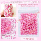 qiipii 900PCS 6mm Rose Pink Half Round Pearls Bulk - Image 2