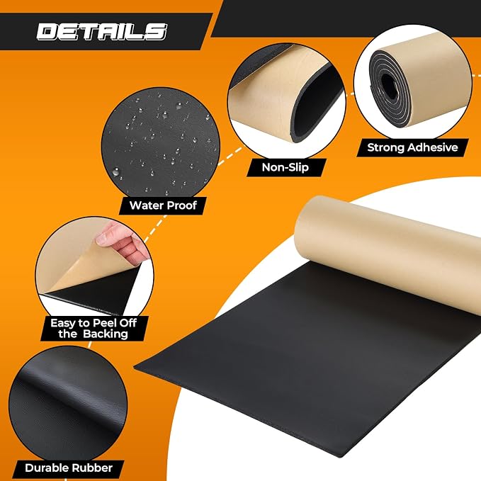 NATGAI Sponge Neoprene with Adhesive Foam Rubber Sheet 1/4” Thick X 12” Wide X - Image 3