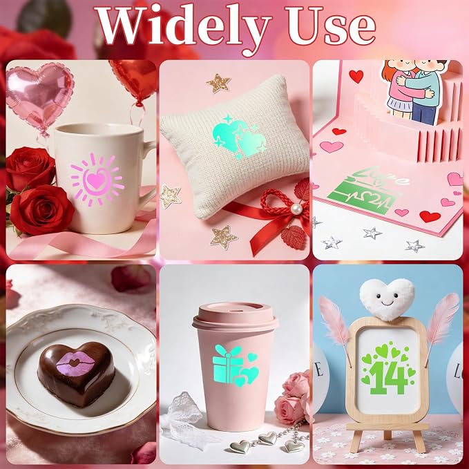72 PCS 3x3 Inch Valentine‘s Day Stencils - Image 5