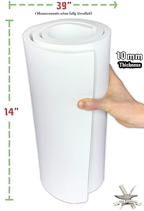 Shape Retention EVA Cosplay Foam 10mm 14x39 inch White or Black High Density - Image 4