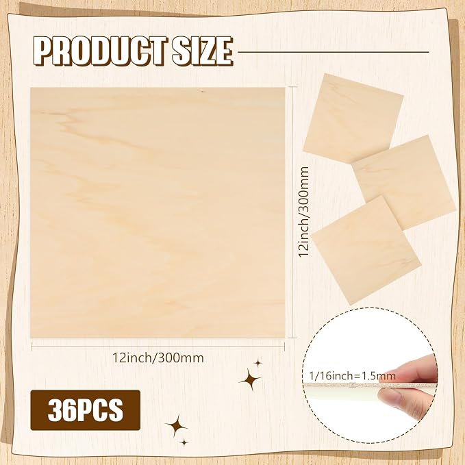 Riakrum Basswood Sheets Plywood Board Unfinished Wood Boards - Image 2