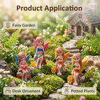 Suartus 4Pcs Miniature Fairy Garden Figurines, Resin Small Fairies Ornaments - Image 2