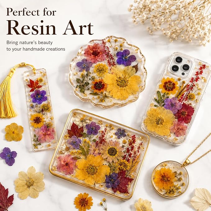 163 pcs Dried Flowers for Resin, Natural Flowers and Leaves Kit - Image 6
