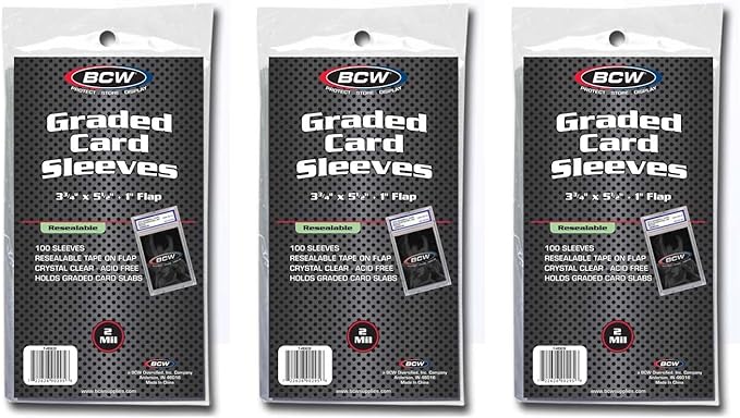 BCW Resealable Graded Card Sleeves | 300 Pack | Universal Fit by BCW