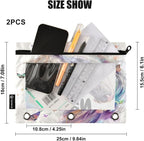 Custom White Horse Butterflies Pencil Pouch - Image 3