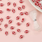 100pcs Sports Polymer Clay Beads Rugby Ball Beads DIY Jewelry Making - Image 5