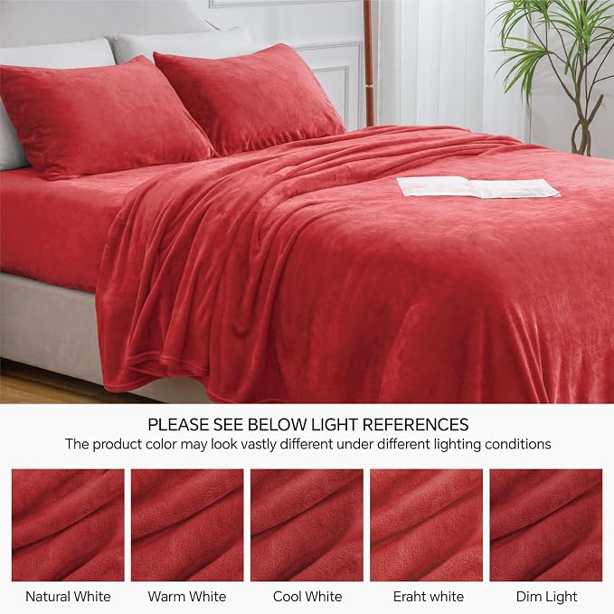 BEDELITE Flannel Sheets King Size Red - Image 9