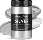 300ml Silver Metallic Acrylic Paint, Non Toxic Waterproof Silver Metallic by Unknown