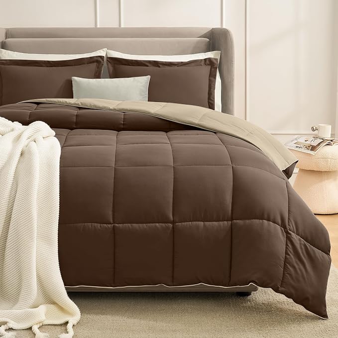 Homelike Moment California King Comforter Set Brown, Cal King Comforter Set by HomelikeMoment
