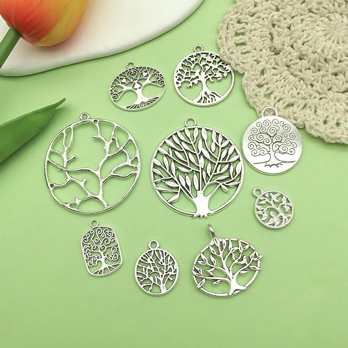 Valentine's Day Heart Charms Set, Decorative Rose and Flower Designs - Image 7
