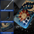 Case for Samsung Galaxy S25 Case, Sun Moon Stars Faux Stained Glass Design - Image 5