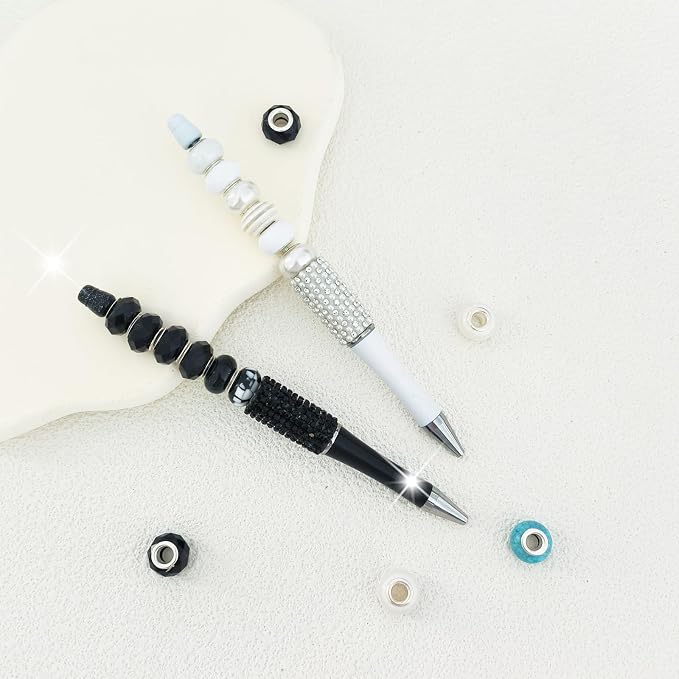 Zyehxed Large Hole Beads Black White Pink Fairy Wand Garden Beads - Image 5