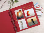 potricher 10 x 10 Inch DIY Scrapbook Photo Album 80 Pages Thick Kraft Blank Red - Image 3