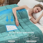 Teal Weighted Blanket for Adults 20lbs, Twin Full Size Cooling Heavy Throw - Image 2