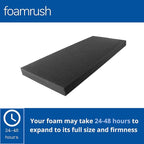 FoamRush 10"x 36" x 36" Charcoal Square Foam, Seat Cushion Replacement - Image 2