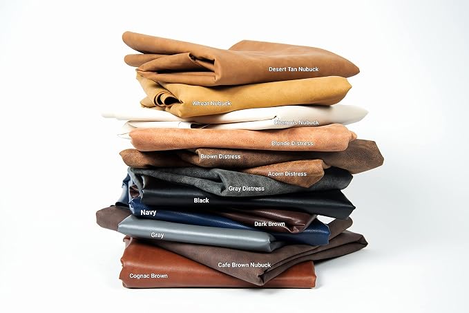 NAT Leathers | Brown Distressed 2 Tone Oily Faux Vegan Leather PU | 1 Yard 36 x - Image 3