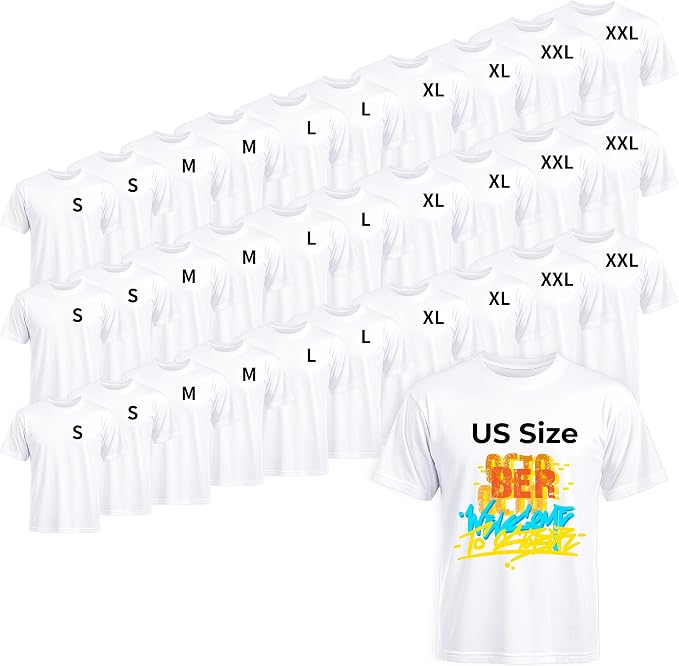 Joyclub White T Shirts Polyester Bulk Sublimation Blanks Wholesale Unisex Crew by Joyclub