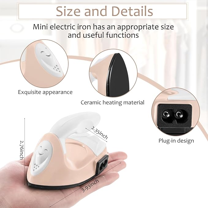 Honoson Mini Craft Iron Mini Heat Press Small Iron 3.93 x 2.36 x 2.76 Portable - Image 2
