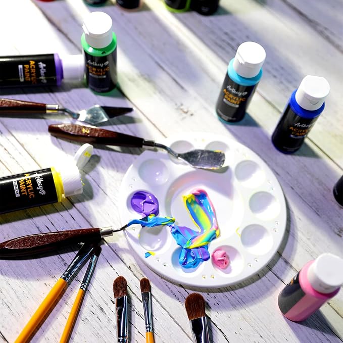 Artkey Acrylic Paint Set, 16 Colors 2 oz/59 ml Acrylic Paint Kit - Image 8