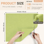 Olive Green Felt Fabric Sheets 18" x 18" 1.6mm Soft Craft Felt | Soft Precut - Image 2
