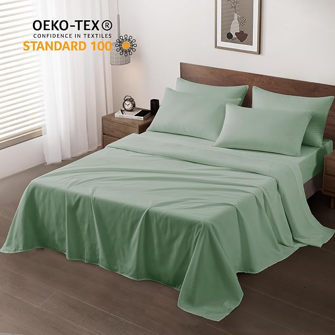 Maple&Stone Queen Flat Sheet 6 Pack, Premium Soft & Breathable, Brushed - Image 2
