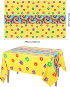 Oudain 6 Pcs Tie Dye 70s Party Decoration Hippie Tablecloth - Image 2