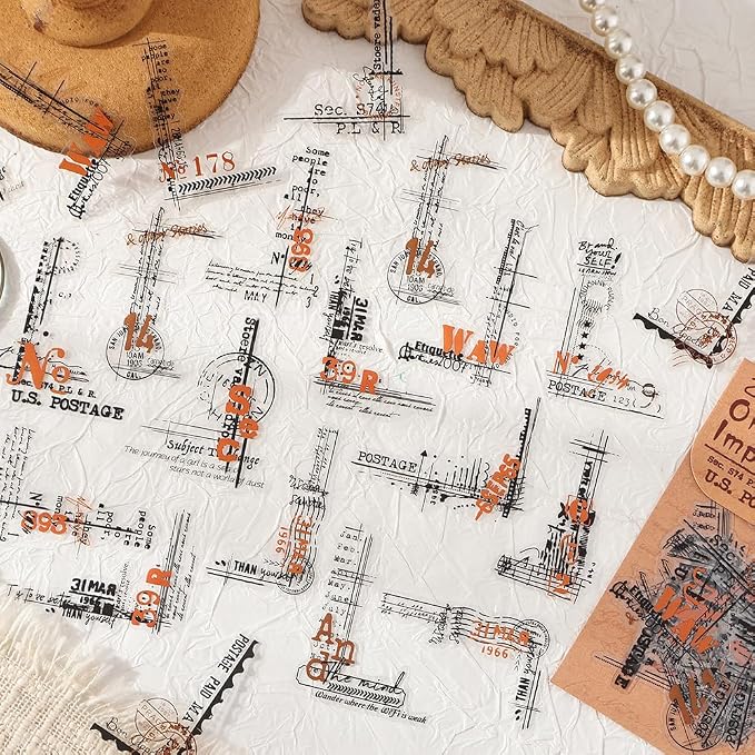 180PCS Vintage Transparent Border Landscape Scrapbooking Stickers - Image 5