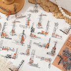180PCS Vintage Transparent Border Landscape Scrapbooking Stickers - Image 5