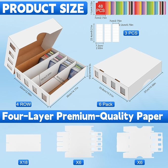 6 Pack Trading Card Storage Box 18800+ Count Cards Storage Box - Image 2