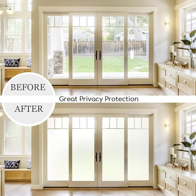 HIDBEA Frosted Window Privacy Film Heat Control UV Blocking, Static Cling - Image 3