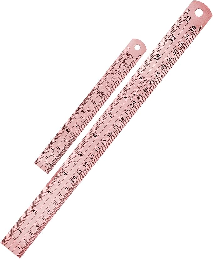 Mr. Pen- Metal Straight Edge Ruler, 2 Pack, Rose Gold | Stainless Steel Ruler by MrPen