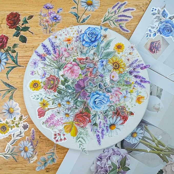 100 Pcs Natural Flower Stickers - Image 6