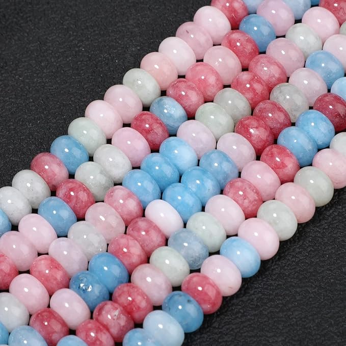 Songxi 5x8mm Natural Mixed Color Stone Rondelle Beads, Gemstone - Image 3