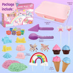 Weilim Unicorn Sensory Bin for Girls, Moldable Play Sand Kit Ages 3-8 | - Image 5