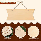 15 Pieces Unfinished Hanging Wood Sign Rectangle Blank Hanging Decorative Wood - Image 3