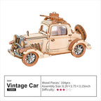 Rowood 3D Puzzles for Adults, Vintage Car Wooden Model Kits to Build, DIY Adult - Image 7