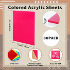 Geetery 30 Pack Colored Acrylic Sheets 1/8" Thick - Image 2