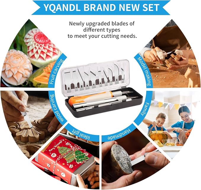 16-Piece Exacto Knife Set: 3 Hobby Knives &13 Industrial-Grade SK5 Steel Blades - Image 5