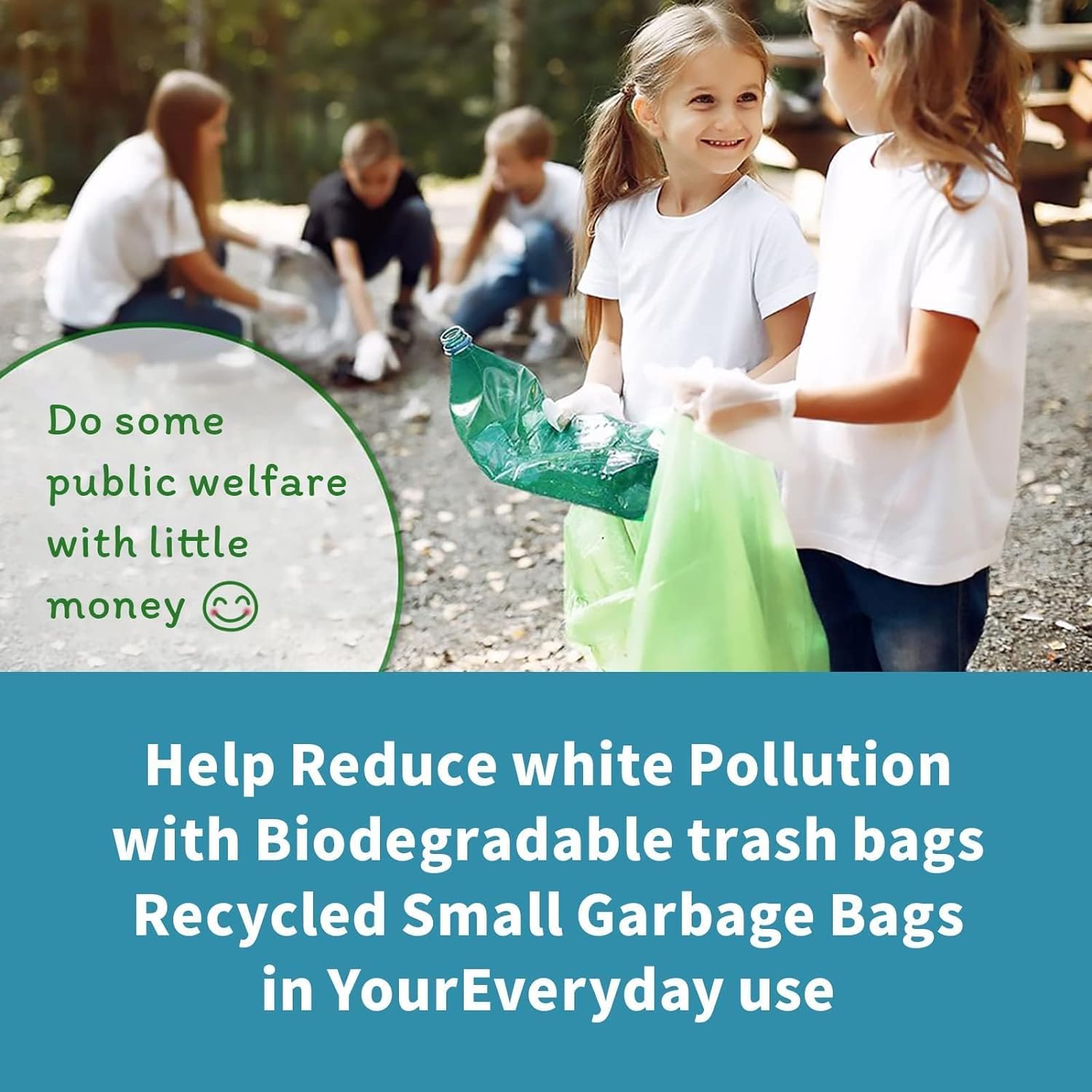 Small Trash Bags 1.2 Gallon 120 Counts Biodegradable Food Waste Bags, Mini 5L Garbage Bags Compost Strong Bathroom Bin Liner Recycle Rubbish Bag for Home Kitchen Office Pet, Green