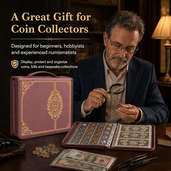 Coin Collection Book Holder for Collectors, 200 Pockets Collecting Album& 30 - Image 7