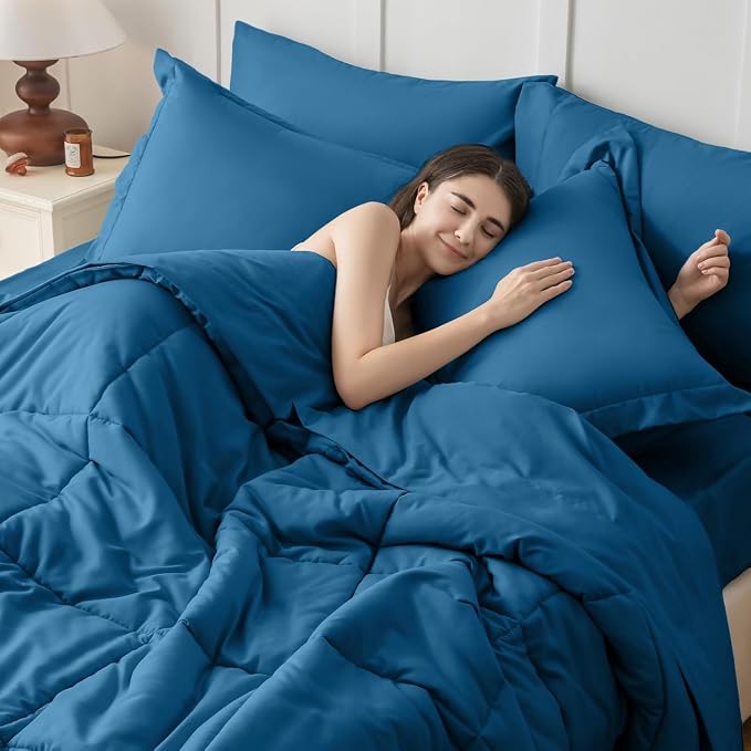 JOLLYVOGUE Twin Comforter Set, Ultra-Soft Bed in a Bag Twin Size 5 Pieces - Image 5