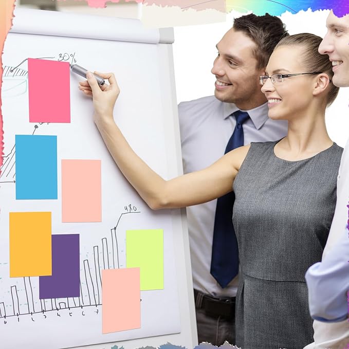 Kajaia 24 Pads Full Adhesive Sticky Notes Colorful Sticky Notes Adhesive Memo - Image 6