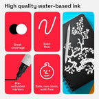 ARTISTRO 2 White & Black Dual-Tip Acrylic Paint Pens - Image 5