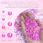 qiipii 3200PCS 4mm Rose Red Half Round Pearls Bulk - Image 3