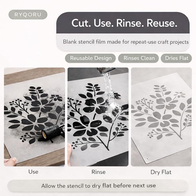 Blank Mylar Stencil Sheets, 10 Pack 12 x 12 Inch, 7 Mil Milky Translucent PET - Image 7