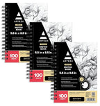 ARTEZA Spiral Sketch Book 5.5x8.5 Drawing Pad 3 Pack 200 Sheets Sketch Pads by Unknown