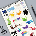 50 Pieces of Transparent Cartoon Dripping Paint Stickers, Suitable - Image 3